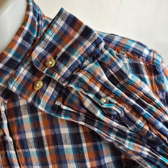 Salt Valley Shirt Mens Medium Blue Plaid Button Up Western Casual Lightweight - Picture 5 of 9